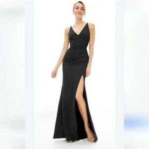 Dress the Population Jordan Black ruched dress XS NWT